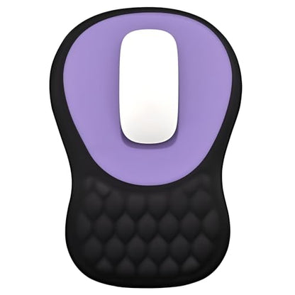 EooCoo Massage Ergonomic Mouse Pad with Dual-Slope Design Wrist Rest | Carpal Tunnel Relief, Memory Foam Wrist Rest, Non-Slip PU Base, Office Desk Accessories - color: Purple
