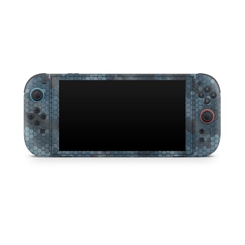 Glossy Glitter Gaming Skin Compatible with Nintendo Switch 2 Console Only - Blue Hexa Camo - Premium 3M Vinyl Protective Wrap Decal Cover - Easy to Apply | Crafted in The USA by MightySkins - color: Blue Hexa Camo, size: Switch 2 Console Skin Only, style: