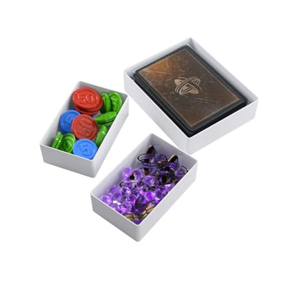 Token Silo Card Add On - 3-Piece Set of Game Trays, Holds Game Cards, Tokens, Dials and Dice, Organize LCG, TCG and Board Game Accessories, Modular Design, White Color, Made by Gamegenic - color: White
