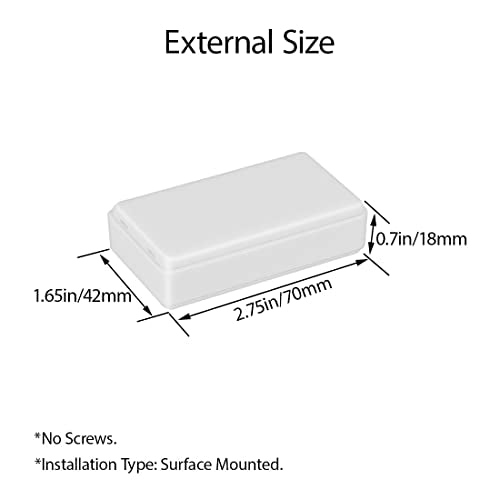 LeMotech Project Box 10 Pieces ABS Plastic Electrical Project Case Small Junction Box for Electronics White 2.76 x 1.65 x 0.70 inch (70 x 42 x 18 mm) - color: 10 pieces, size: 2.76"x 1.65"x 0.70"