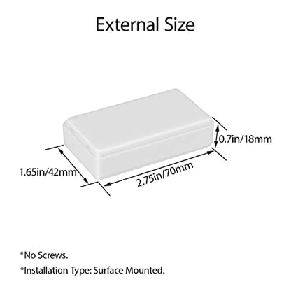 LeMotech Project Box 10 Pieces ABS Plastic Electrical Project Case Small Junction Box for Electronics White 2.76 x 1.65 x 0.70 inch (70 x 42 x 18 mm) - color: 10 pieces, size: 2.76"x 1.65"x 0.70"