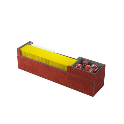 Cards Lair 400+ Convertible Deck Box | Double-Sleeved Card Storage | Premium Card Game Protector | Nexofyber Surface | Holds up to 400 Cards | Red Color | Made by Gamegenic (GGS20084ML) - color: Red