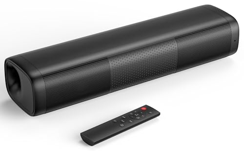 Saiyin 11.7-inch Sound Bar, Small Size & Big Power, Powered by AC Adapter | Soundbar with Bluetooth 5.3/Optical/Auxiliary Inputs, 48W Peak Power, Compact Sound Bar for Smart TV, PC, Gaming - size: 11.7 inches