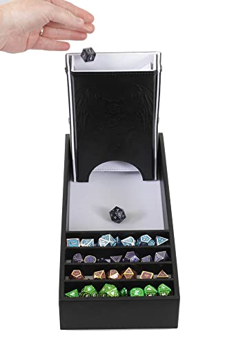 Forged Dice Co. Citadel Dice Tray and Tower - 3 in 1 DnD Dice Tray, Storage and Tower - Perfect for RPG and Tabletop Gaming - color: White