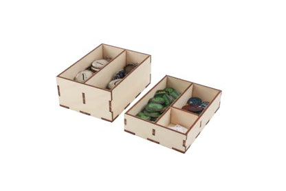 The Broken Token Game Organizer Compatible with Fallout - Wooden Game Organizing Box with Multiple Trays