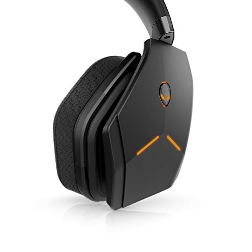 Alienware Wireless Gaming Headset–Aw988 –7.1 Surround Sound- RGB Alienfx -Boom Noise-Cancelling Mic -Sports Fabric Earcups -Works W/ PS4, Xbox One, Nintendo Switch & Mobile Devices Via 3.5mm Connector