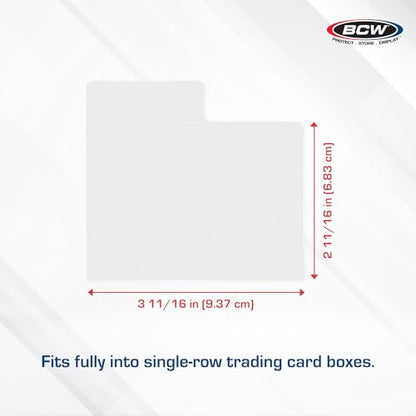 BCW Horizontal Trading Card Dividers - 10 ct | Archival Quality, Write-On Index Tab, 3 11/16 X 2 11/16 Inches | Fits Single Row Card Boxes| Card Collection Organizer Dividers