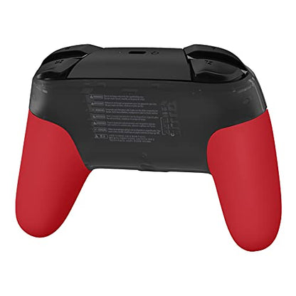 eXtremeRate Passion Red Replacement Handle Grips for Nintendo Switch Pro Controller, Soft Touch DIY Hand Grip Shell for Nintendo Switch Pro - Controller NOT Included - color: Passion Red