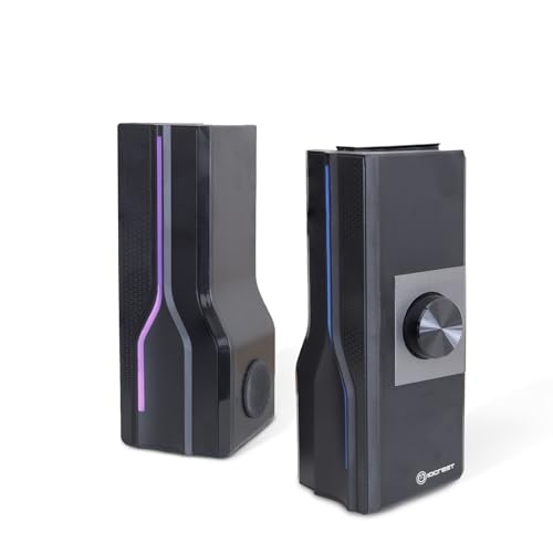 Desktop USB Powered 2-in-1 Soundbar Stereo Speaker, RGB LED Light - style: LED