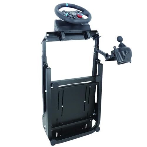 Racing Wheel Stand, Height Adjustable & Foldable Steering Wheal Stand Compatible with Logitech G25,G27,G29,G920 Gaming Cockpit