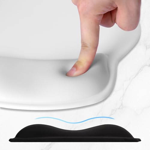ITNRSIIET Ergonomic Mouse Pad with Wider Memory Foam Wrist Rest +17% - Curved Cushion Reduces Pressure 20%, Pain Relief, Non-Slip, Smooth, Cute Colors, 9.85 x 9 in, White - color: White