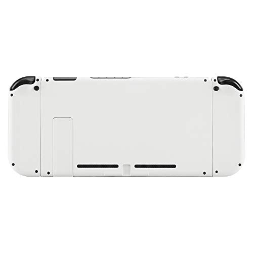 eXtremeRate DIY Replacement Shell Buttons for Nintendo Switch, White Back Plate for Switch Console, Custom Housing Case with Full Set Buttons for Joycon Handheld Controller [Only Shell, NO Console] - color: White