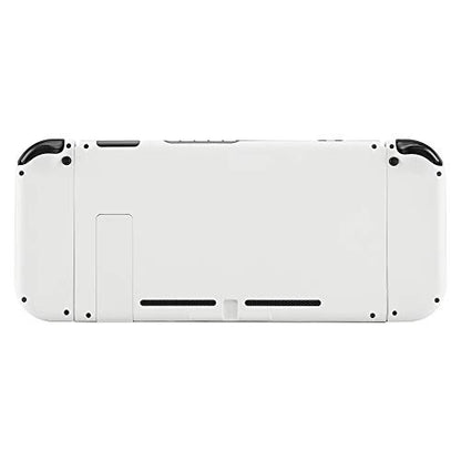 eXtremeRate DIY Replacement Shell Buttons for Nintendo Switch, White Back Plate for Switch Console, Custom Housing Case with Full Set Buttons for Joycon Handheld Controller [Only Shell, NO Console] - color: White