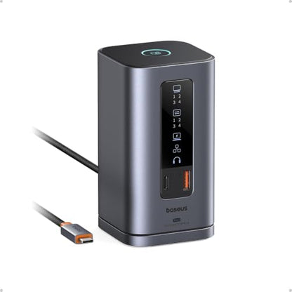Baseus Spacemate Docking Station, 11-in-1 USB-C Dock for Windows Laptop, Triple Display with 4K HDMI & DP, 10Gbps USB-C & USB-A, Ethernet, Audio, 100W PD Charging for Dell HP Lenovo Acer and More | 2 x HDMI 1 x DP 4K @ 60Hz, 3 x USB-A/C 10 Gbps, 1 Gbps Et