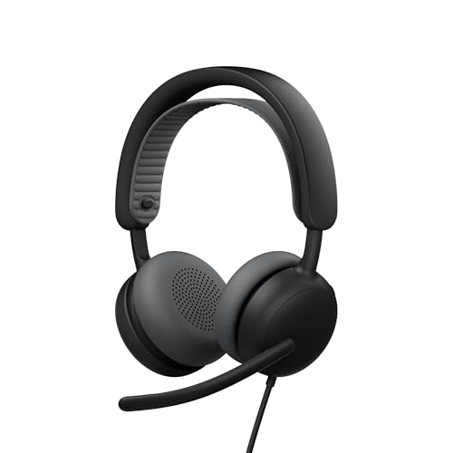 Logitech Zone Wired 2 Noise Canceling Headset with Adaptive Hybrid - Black | Noise-canceling, adaptive hybrid ANC, wired connectivity - color: Black, style: Wired