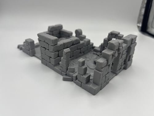 Hautico Damaged Medieval House Ruins Terrain Scenery for 18-28mm Miniatures Wargame, DND, 3D Printed and Paintable