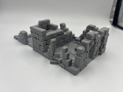 Hautico Damaged Medieval House Ruins Terrain Scenery for 18-28mm Miniatures Wargame, DND, 3D Printed and Paintable