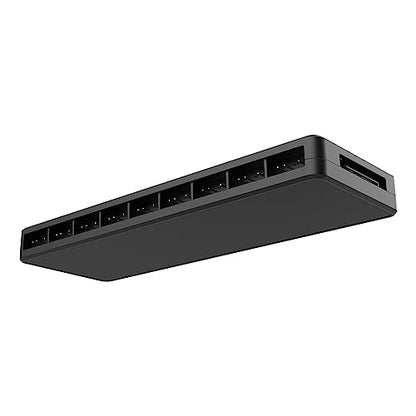 SHAKING TANK ARGB and PWM Fan hub,9 Ports RGB Hub,1 to 9 Multi Way Magnetic backplane Splitter 5V/3PIN Case Fan Hub Adapter PWM ARGB Fan Black - style: 1to9 ARGB&PWM Fan Hub