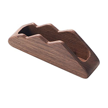 muso wood Business Card Holder for Desk 2 Pack (Walnut) | Wooden Display Business Card Stand for Office Tabletop - size: Walnut 2 Pack
