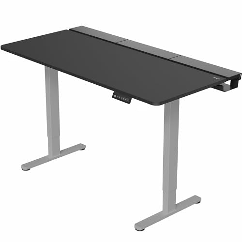 VIVO Black 60 x 30 in Standing Desk, DESK-KIT-E2G-P3B | Electric, Dual Motor, Holds 220 lbs, Sit Stand, Height Adjustable, Cable Tray, Full-Size Mouse Pad, Memory, Gray Frame - color: Black Top / Gray Frame, size: 60 x 30