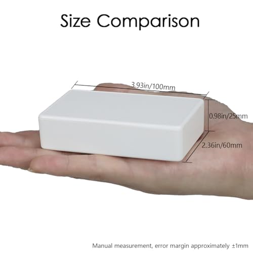LeMotech Project Box 10 Pieces ABS Plastic Electrical Project Case Small Junction Box for Electronics White 3.94 x 2.36 x 0.98 inch (100 x 60 x 25 mm) - color: 10 pieces, size: 3.94"x 2.36"x 0.98"