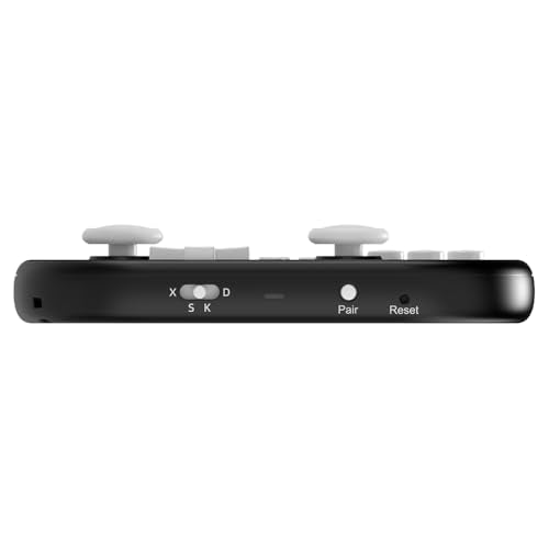 ShanWan Wireless Mini Controller for Switch, PC, iOS, Android, Supports Keyboard Mode for iPad Procreate (Black) - color: Black
