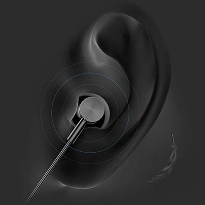 GEEKRIA 3.5mm Wired Gaming Earbuds with Mic & Volume Control, Stereo Bass in-Ear Headphones for Xbox One, PS4, Luna, PC, Laptop, Smartphones (Black) - color: Black