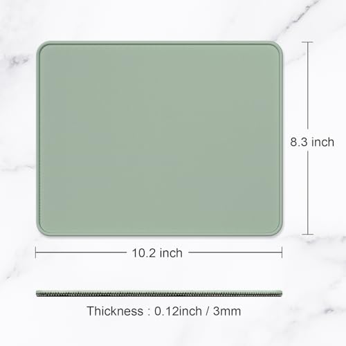 Hsurbtra Mouse Pad, Premium-Textured Square Mousepad 10.2 x 8.3 Inch, Stitched Edge Anti-Slip Waterproof Rubber Pretty Cute Computer Mat for Office Gaming Laptop Women Kids Bean Green - color: Bean Green, size: Square Mousepad (10.2" x 8.3")