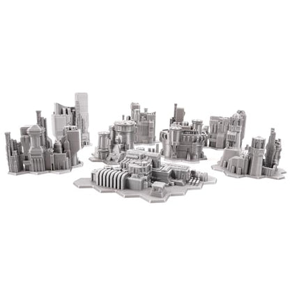 Tabletop Terrain 6mm Sci-Fi Cityscape Bundle 2 with Hexes for Miniatures Games Such as Epic Battletech Adeptus Titanicus (Bundle 2 with Hexes) - size: Bundle 2 with Hexes