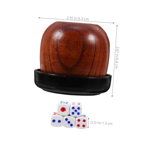 BESPORTBLE Professional Dice Cup Set Box Dice Holder for Shut The Box Game Bar Ktv Wooden Storage Case Rounded Corners