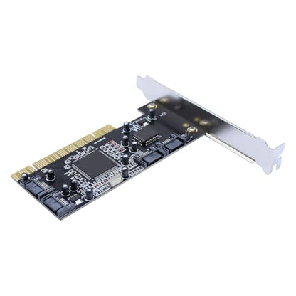 ApplianPar 4 Ports PCI SATA Raid Controller Internal Expansion Card Adapter, PCI to SATA Adapter Converter with 2 Sata Cables for Desktop PC HDD SSD 754914477846