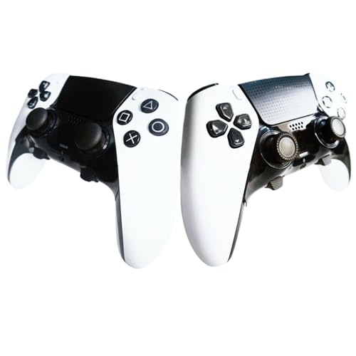12 in 1 Interchangeable Thumbsticks & Metal Back Paddles Replacement Parts for PS5 DualSense Edge Controller, 6 Silicone Analog Joystick Caps, 4 Paddles Trigger Buttons,2 Base Rings (Black) - color: Black