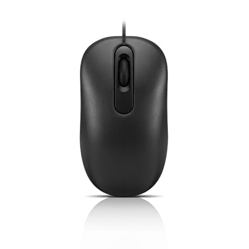 Lenovo 100 Wired USB Computer Mouse for PC, Laptop, Computer with Windows - Full-Size - Ambidextrous Design - 3 Buttons - Red Optical Sensor – Black - color: Black 100