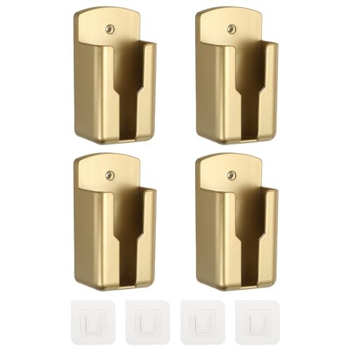 4Pcs Remote Control Holder Wall Mount, (2" x 1.63" x 3.94")-Universal TV AC Remote Controller Organizer Box Air Conditioner Media Player Rack Holder for Home/Office/School, Gold - color: Gold, size: 2" x 1.63" x 3.94"