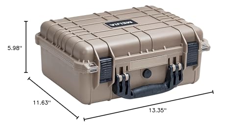 MEIJIA All Weather IP67 Waterproof Hard Camera Case,Hard Protective Case,Hard Case with Customizable Foam,Fit Use of Drones,Camera,Equipments,Pistols(Desert Tan,13.35 x11.63x5.98inches) - color: Desert Tan, size: 13.35 x11.63x5.98inches