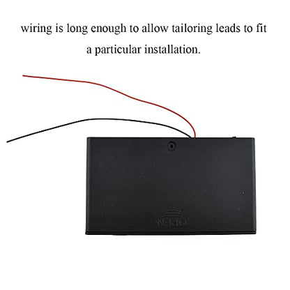 HAHIYO 12V 8AA Battery Holder Bundle with Wire Sturdy Cover Flexible Springs Contact Build-in Switch Batteries Black Case Easy Install 2 Pieces for Wall Clocks Ham Radio Kids Toys - style: 8AA-2P