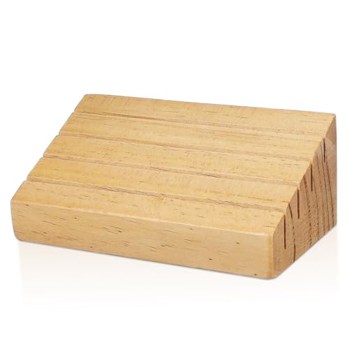 Wooden Playing Card Holder Sloped Design for Easy Access Viewing Nonslip Base Multi Display Stand for Games Collectors