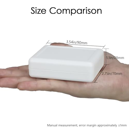 LeMotech Project Box 5 Pieces ABS Plastic Electrical Project Case Small Junction Box for Electronics White 3.54 x 2.75 x 1.10 inch (90 x 70 x 28 mm) - color: 5 pieces, size: 3.54"x 2.75"x 1.10"