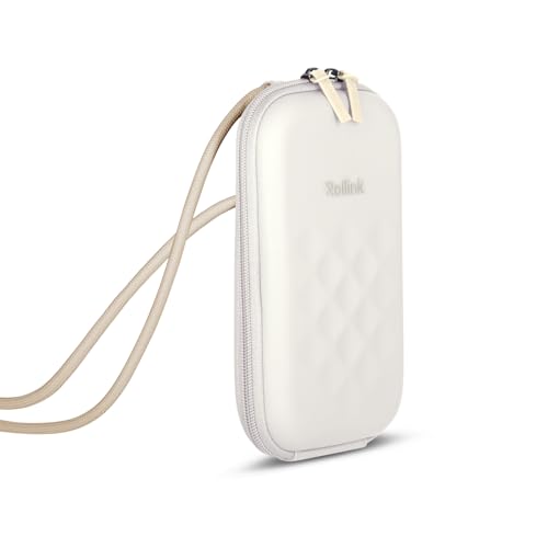 Rollink Nano EVA Hard-Shell Phone Case Crossbody Bag – Compact Travel Organizer, Water-Resistant, Adjustable Strap | Quick-access layout - color: Moonbeam