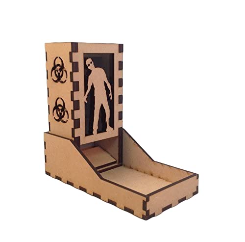 Zombie Mini Dice Tower v1 Smoke Acrylic Window Laser Cut MDF Unique Fast Shipping