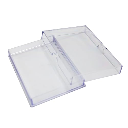 20 Pack Clear Acrylic Card Storage Boxes with Lids - 3 1/2" L x 2 1/2" W x 1/2" H Baseball Card Storage Box, Sports Card Boxes and Magic Card Storage Box - Made in USA - size: 3 1/2" L x 2 1/2" W x 1/2" H, style: 20.0