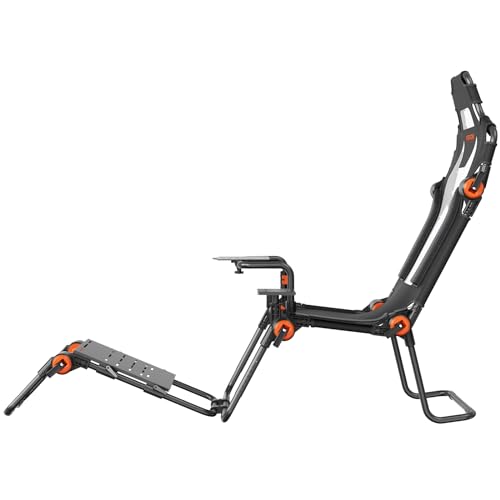 VEVOR Racing Wheel Stand Foldable Fit for Mainstream Brands, Carbon Steel Driving Simulator Cockpit Adjustable Pedal & Dual-Mode Seating,Fit Most Steering Wheels and Pedals