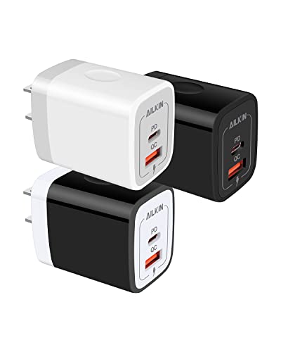[3Pack/20W] USB C Charger Adapter, Dual-Port PD USBC Wall Charger Block | for Apple iPhone 17 Air 16e 16 Pro Max 16Pro 15, Type C Brick Power Box Quick Charge Cargador Cube Base for Samsung Galaxy - color: MultiColored1