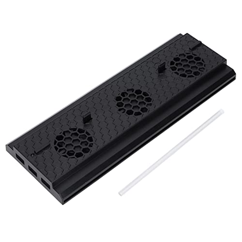 Vertical Gaming Console Cooling Stand with Light Bar for One X, 3 Fans, USB Hub Charging Ports, Decorative Design, ABS Material