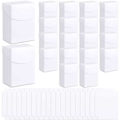 Zhehao 40 Pieces Deck Card Boxes with Dividers Include 20 Trading Card Boxes with 20 Dividers Games Storage Organizer for Trading Games Family Game Party Supplies (White) - color: White