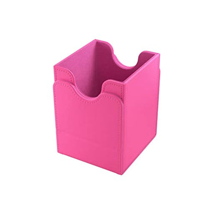 Squire 100+ XL Convertible Deck Box | Card Storage Box with Removable Cover Clips | Holds 100 Double-Sleeved Cards in Extra Thick Inner Card Sleeves | Pink Color | Made by Gamegenic (GGS20103ML) - color: Pink