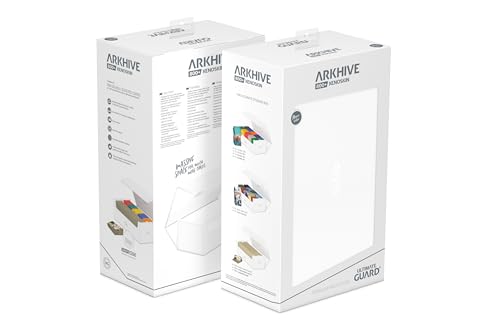 Ultimate Guard Arkhive 800+, Deck Case for 800 Double-Sleeved TCG Cards, White, Compatible with Boulders, Magnetic Closure & Microfiber Inner Lining - color: White, size: 800+