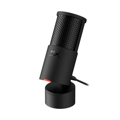 HyperX SoloCast 2 – Gaming USB Condenser Mic for PC, USB-C to USB-A, Built-in Pop Filter, Internal Shock Mount, Plug and Play, 24-bit / 96kHz, Compact Tiltable Stand – Black (Renewed)