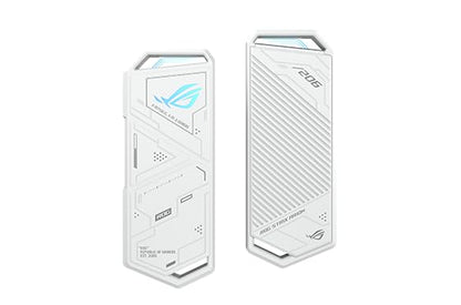 ASUS ROG Strix Arion White M.2 NVMe SSD Enclosure-USB3.2 Gen 2x1 Type-C (10Gbps), Dual USB-C to C & USB-C to A, Screwdriver-Free, Fits PCIe 2280/2260/2242/2230 M Key/B+M Key, 1 Year Warranty - size: White|up to 10Gbps, style: ROG Arion