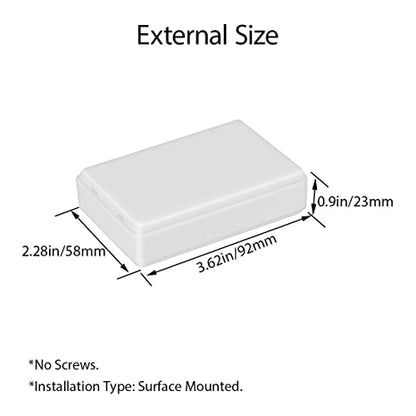 LeMotech Project Box 5 Pieces ABS Plastic Electrical Project Case Small Junction Box for Electronics White 3.62 x 2.28 x 0.90 inch (92 x 58 x 23 mm) - color: 5 pieces, size: 3.62"x 2.28"x 0.90"